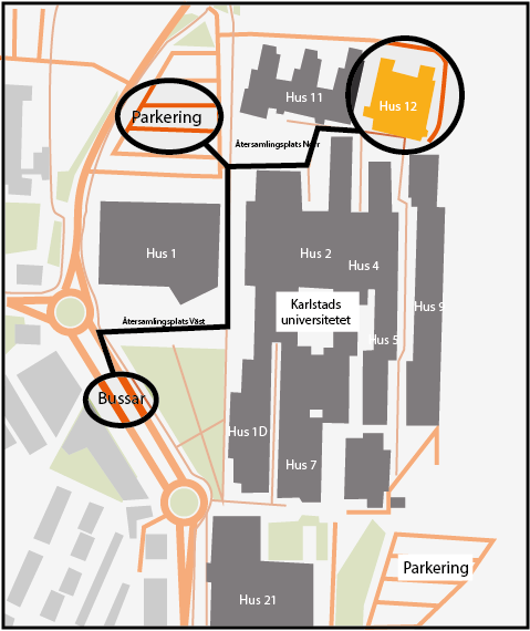 Karta av Karlstads Universitet